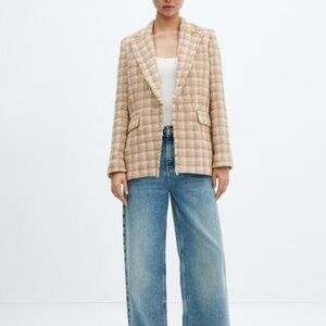 Mango Tweed blazer with jewel button - Size Medium - EUC